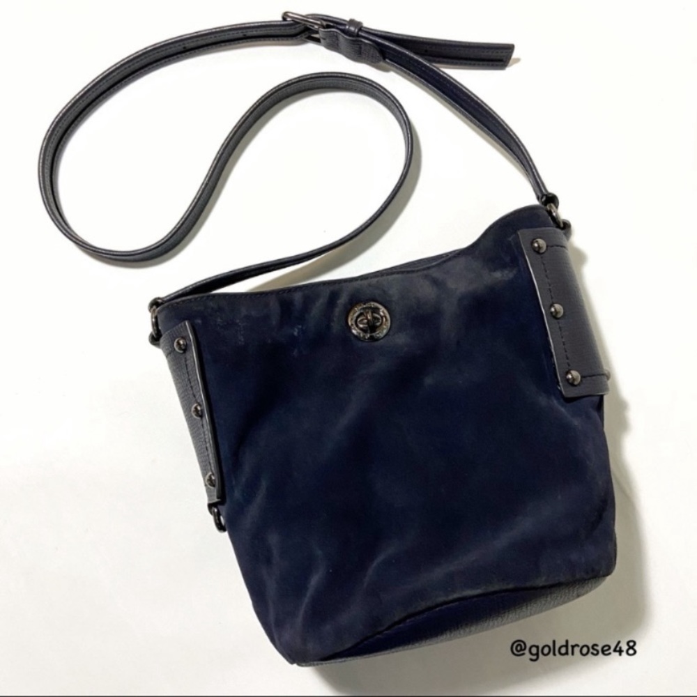 Marc by Marc Jacobs C-Lock India Ink (dark blue) suede bucket bag